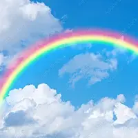 fotomural-de-cielo-arcoiris-en-un-cielo-azul-con-450842404